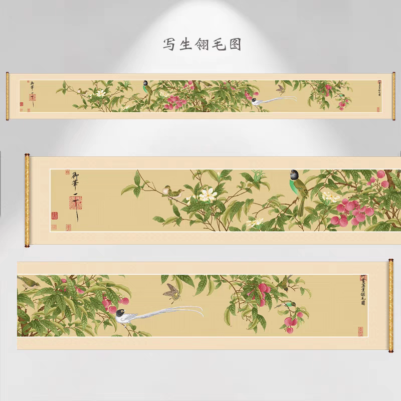 ks十字绣写生翎毛图大气客厅大画国画花鸟自己绣浅棕布非满绣70色