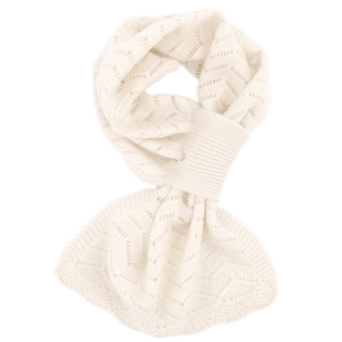 100%纯山羊绒围巾女秋冬季保暖短款纯色镂空针织薄款穿孔小围脖