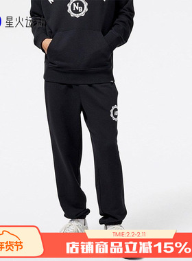 New Balance NB男款针织束脚LOGO休闲简约纯色长款运动裤MP31902