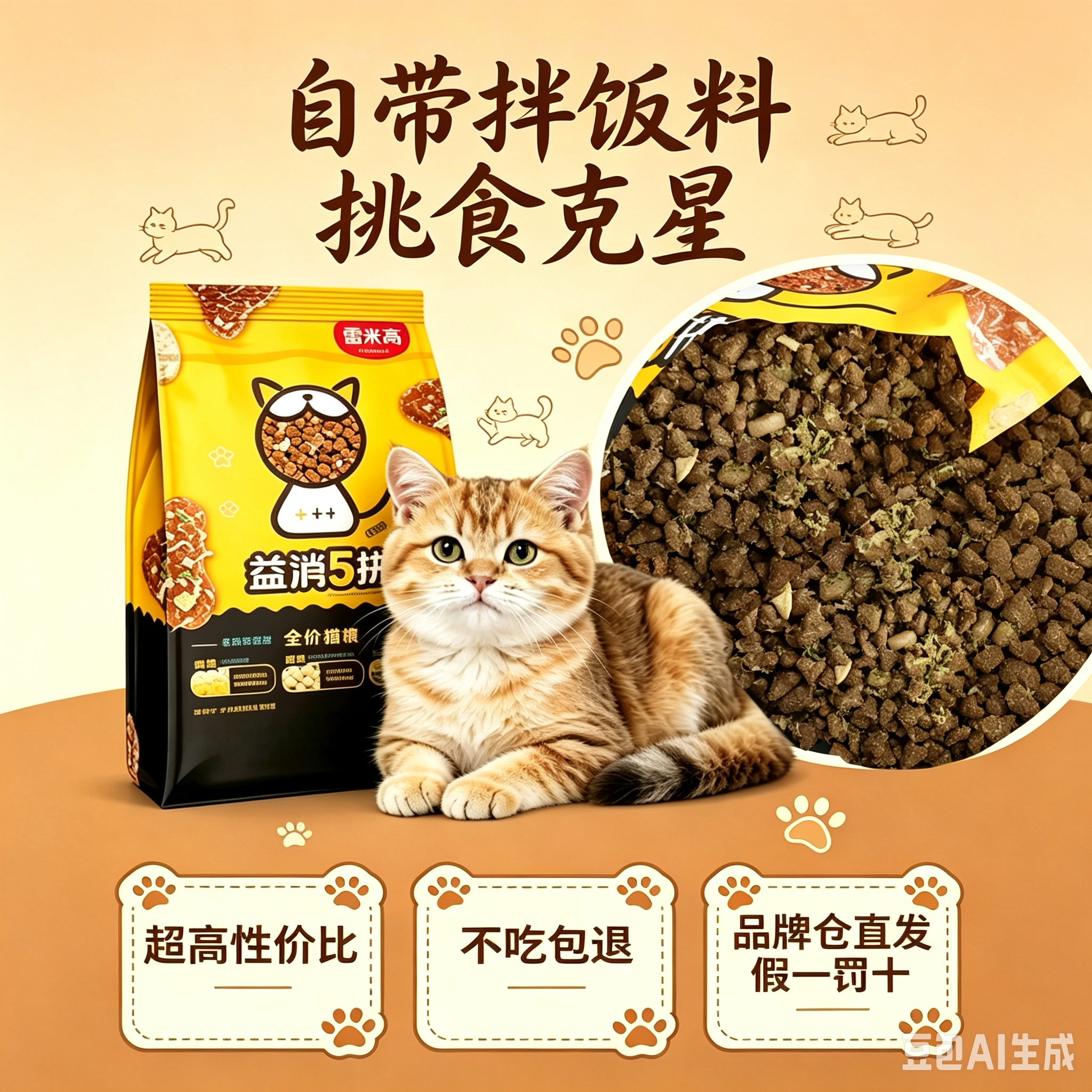 雷米高益消5拼全价猫粮冻干10斤幼猫猫舍20斤试吃10kg猫主粮FX