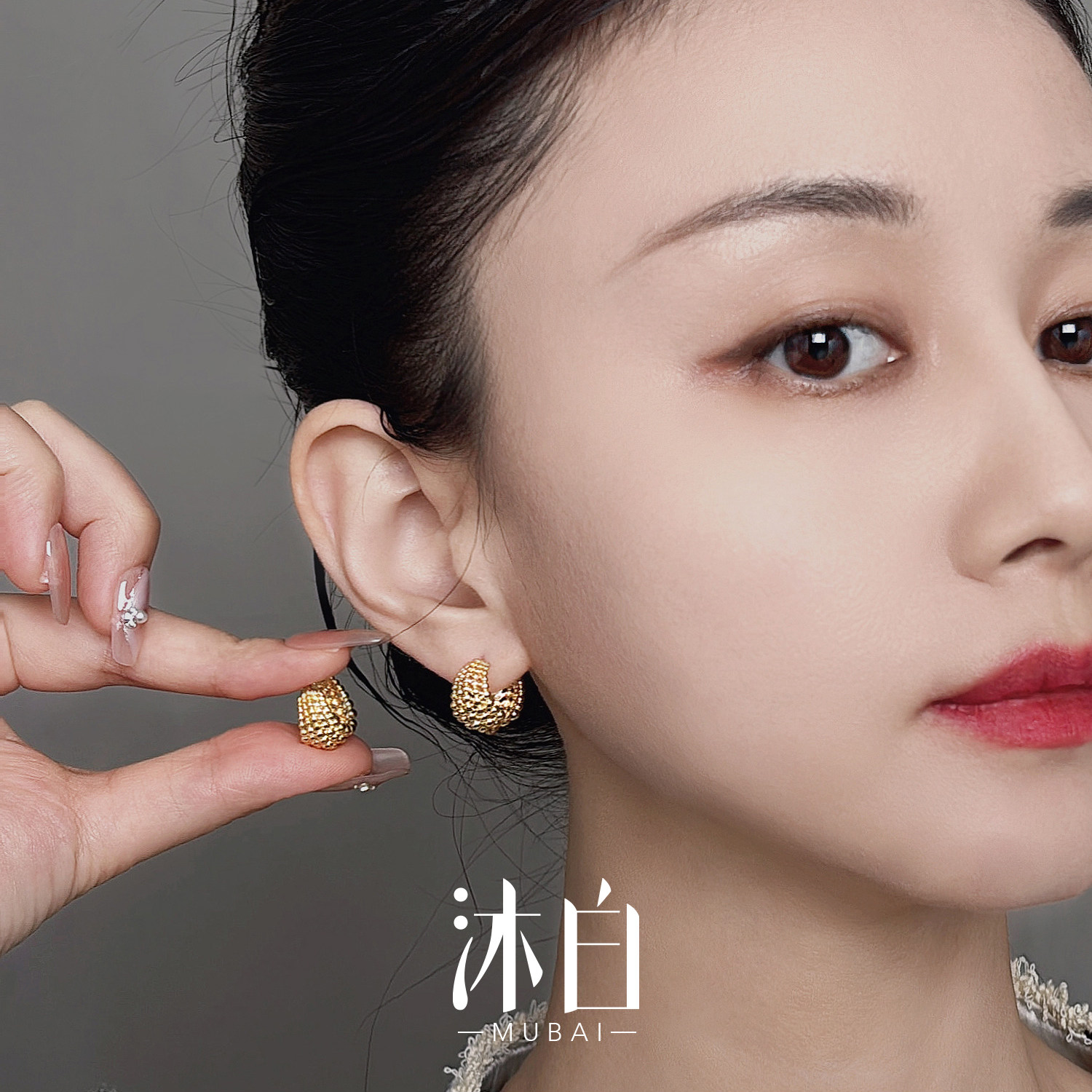 沐白MU金色耳饰女高级感纯银耳钉复古耳圈925纯银2026巨好看耳环,饰品/流行首饰/时尚饰品新,耳环,淘宝优惠券,粉丝福利购,淘宝优惠卷