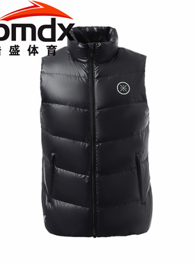 李宁韦德系列 男子黑色90%鹅绒 保暖羽绒服休闲马甲外套 AMRR023