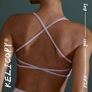 外贸细带女士低强度普拉提健身文胸瑜伽服运动内衣背心带胸垫上衣