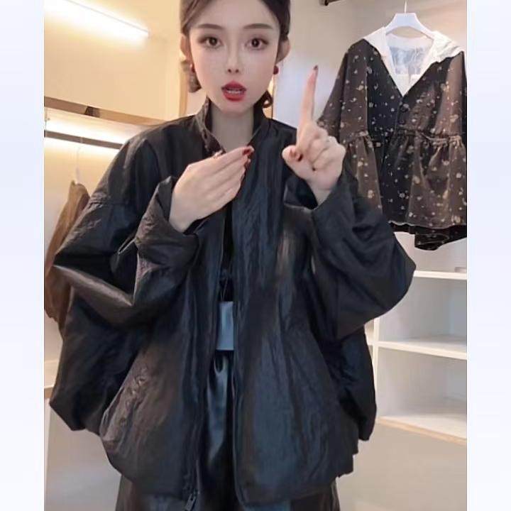 欧货高级感时尚翻领长袖外套女2024秋季新款潮流宽松显瘦百搭上衣