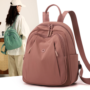 轻便大容量双肩包女2025新款 百搭旅行包户外通勤简约帆布女士背包