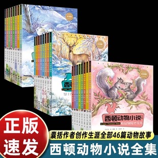 12岁小学生二三四五六年级课外阅读书籍儿童文学动物小说 第一二三辑46篇动物故事6 小学课外阅读 西顿动物小说全集彩绘版 全套24册