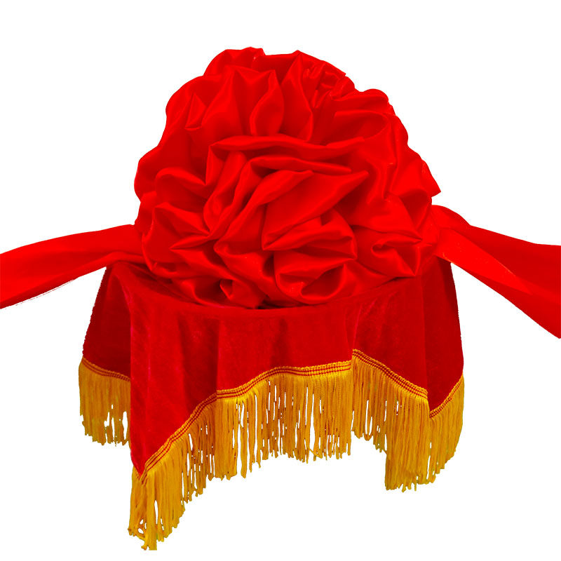 大红花球开业剪彩汽车新车揭牌颁奖胸花石狮子结婚绣球红色红绸布 海杏喜庆 淘优券