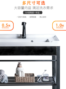 洗衣池带搓衣板陶瓷一体卫生间洗衣槽不锈钢洗衣台盆阳台水池家用