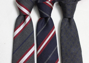 出口涤棉混纺领带手感好男士商务正装正式手打版8CM碎花条纹