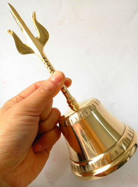 道家风水用品手摇铜铃道士铃铛三叉铃三清铃纯铜金刚杵佛家铜铃