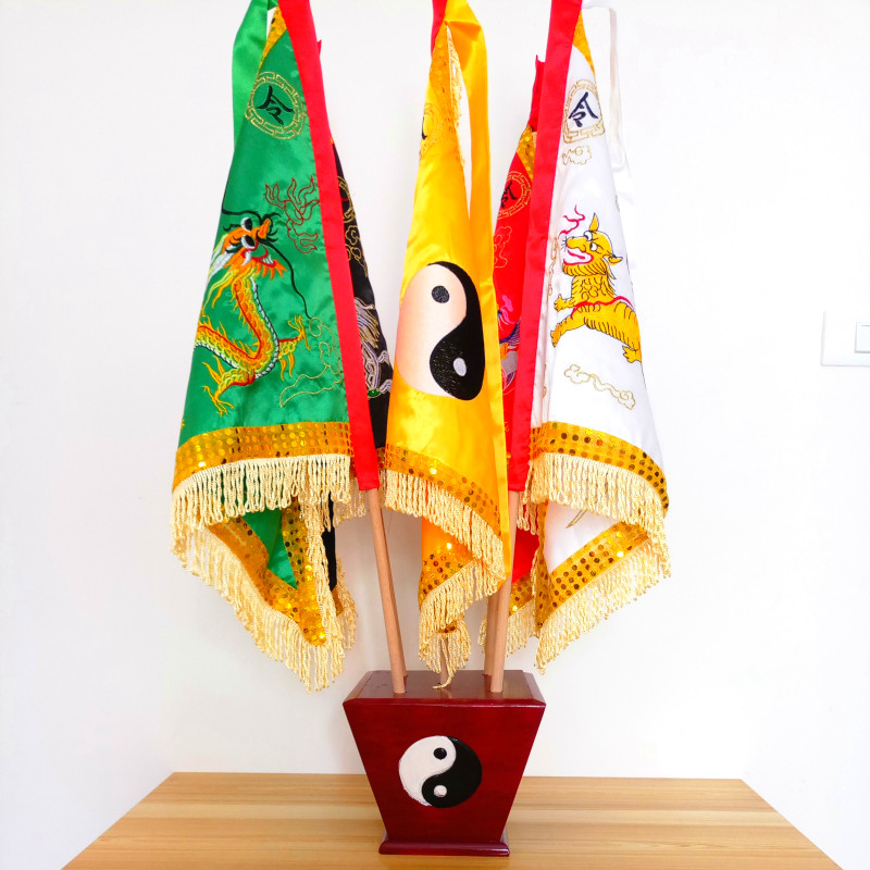 天师豪礼道家令旗 四神兽太极图 五行旗五龙旗五方旗旗杆底座大号