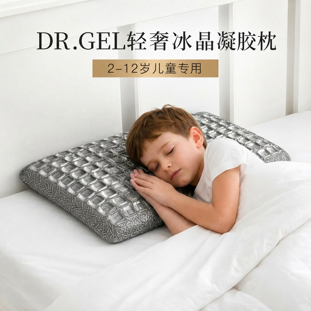 DR.GEL儿童专用金珀冰晶凝胶枕2-12岁学生专用低枕头防夜间盗汗