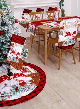 Christmas Black Christmas Tree Apron Socks Table Cloth Set
