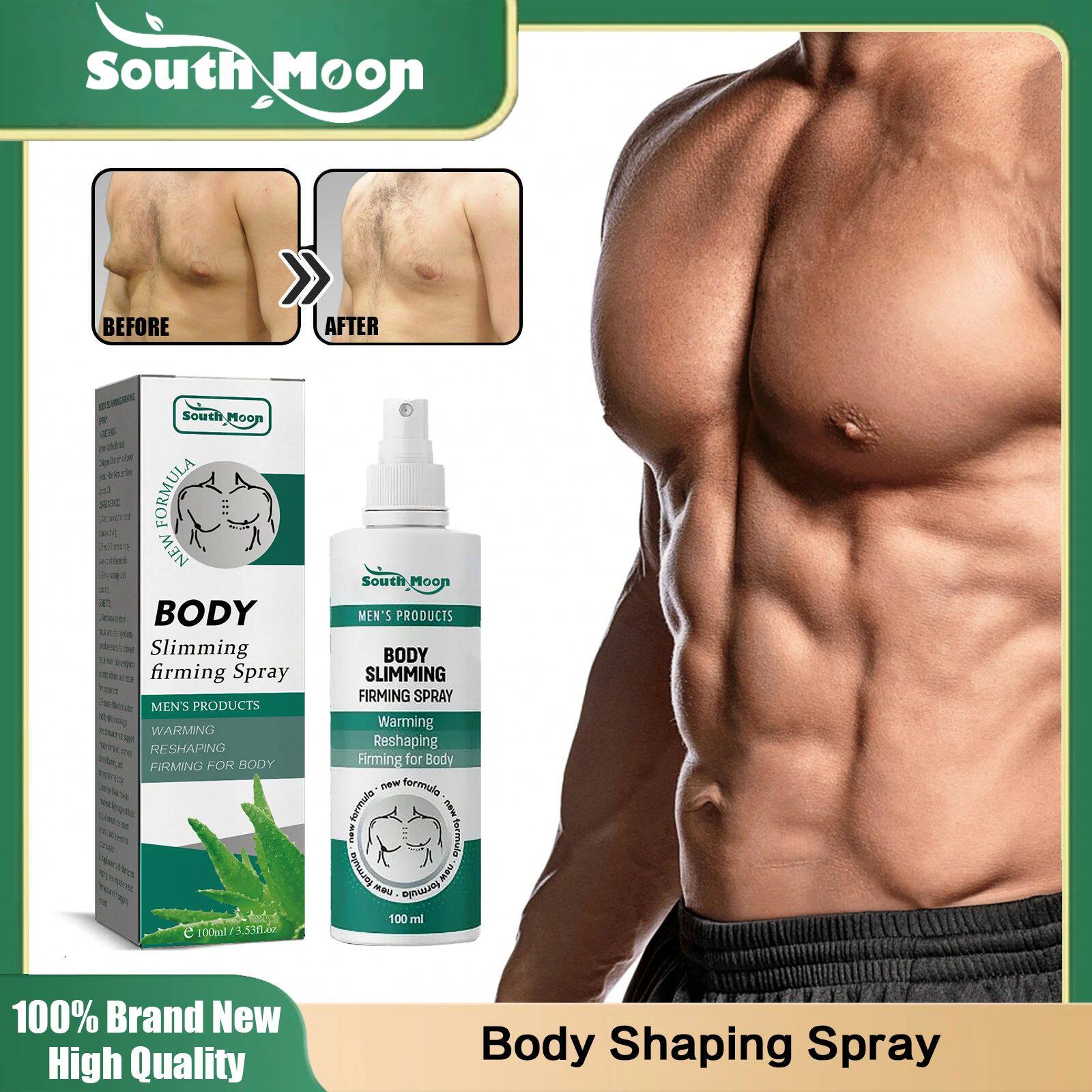 Body Shaping Spray for Men Anti Cellulite Tummy Fat Reductio