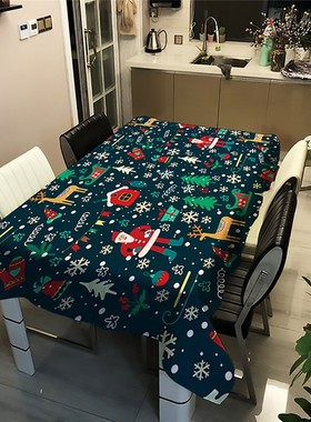 3D Christmas Printed Tablecloth Rectangular Oilproof Table