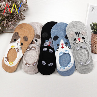 5 Pairs Cute girl Animal Socks for Women Summer Ankle Sock