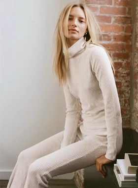 BABATON 高领坑条长袖T恤80076