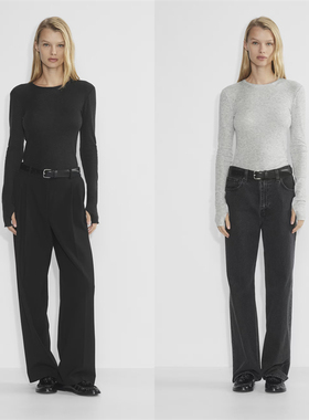 自留十多件aritzia babaton 修身款莱赛尔羊毛穿指长袖T恤113605