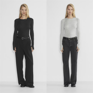 自留十多件aritzia babaton 修身款莱赛尔羊毛穿指长袖T恤113605