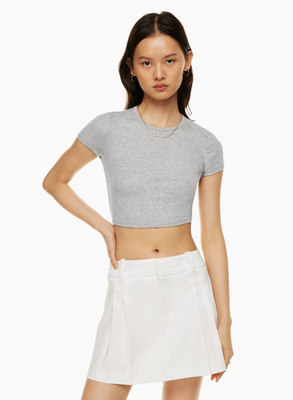 短袖短款薄款修身罗纹女