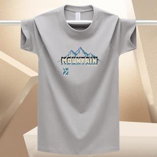 体恤衫 品牌潮流夏季 宽松大码 T恤男青年潮牌重磅纯棉半袖 圆领短袖