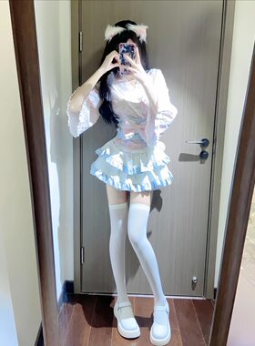 夏季纯欲蛋糕裙洛丽塔三件套