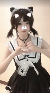 甜美可爱奶乖少女软妹海军领洛丽塔撞色拼接蕾丝无袖 黑色蓬蓬裙子