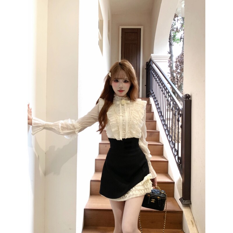 秋季富家千金衬衫上衣两件套