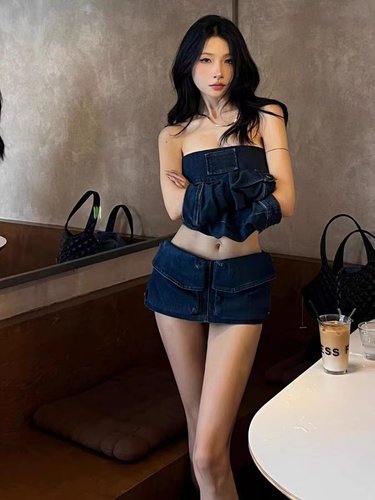 2023秋季牛仔上衣短裤裙纯欲风