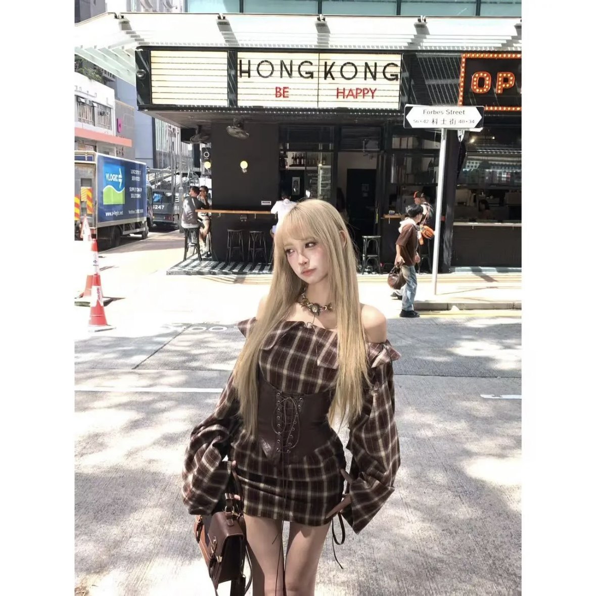 美式复古辣妹风棕色格子设计感抽褶不规则长袖包臀连衣裙显瘦腰封,女装/女士精品,时尚套装,淘宝优惠券,粉丝福利购,淘宝优惠卷