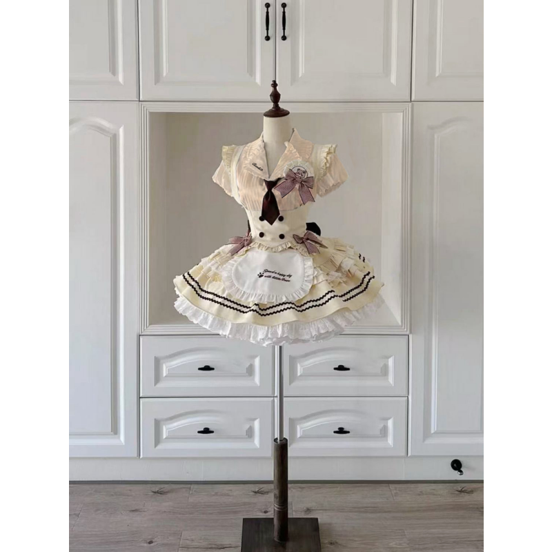 新款洛丽塔Lolita裙奶乖可爱软妹泡泡袖衬衣蝴蝶结马甲蓬蓬蛋糕裙,女装/女士精品,时尚套装,淘宝优惠券,粉丝福利购,淘宝优惠卷