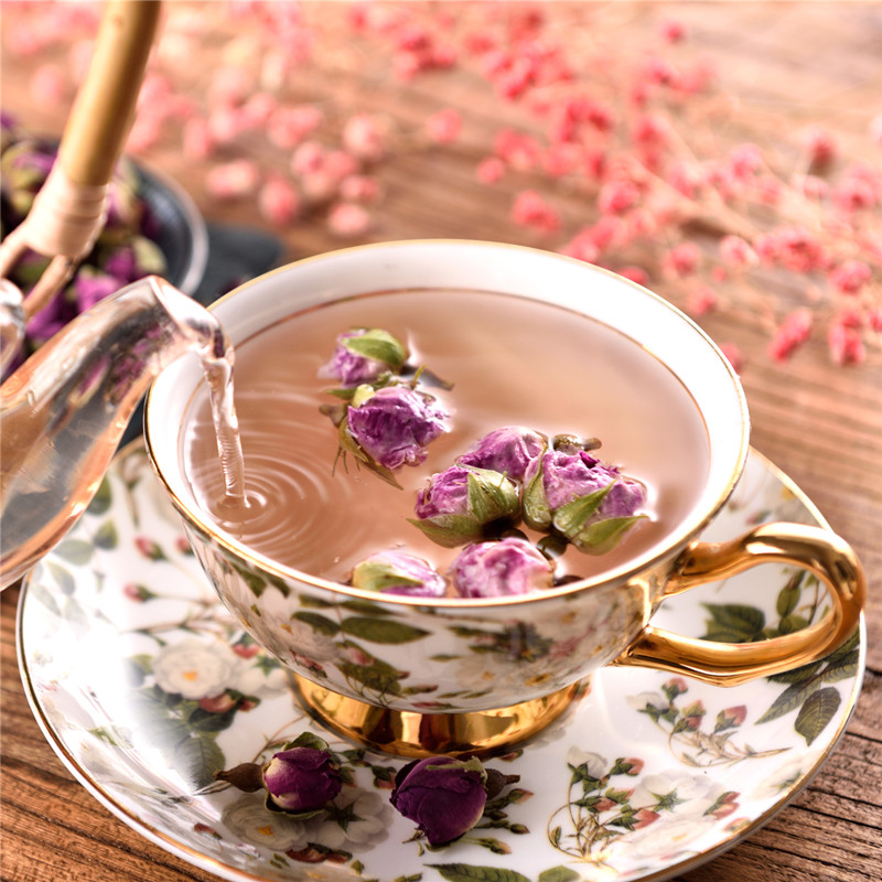 新疆和田戈壁野生紫玫瑰花500g免洗特级大马士革花玫瑰花蕾花冠茶