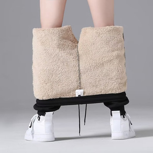 加绒厚款 束脚卫裤 宽松黑色运动裤 裤 休闲长裤 冬季 男秋季 子男士