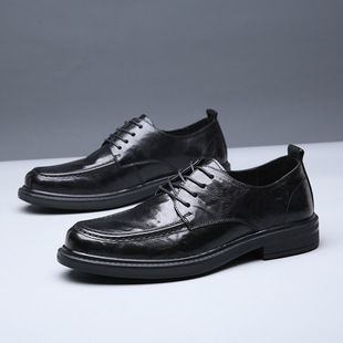 皮鞋 商务男士 时尚 百搭办公头层羊皮男鞋 2024新款 软底单鞋 正装