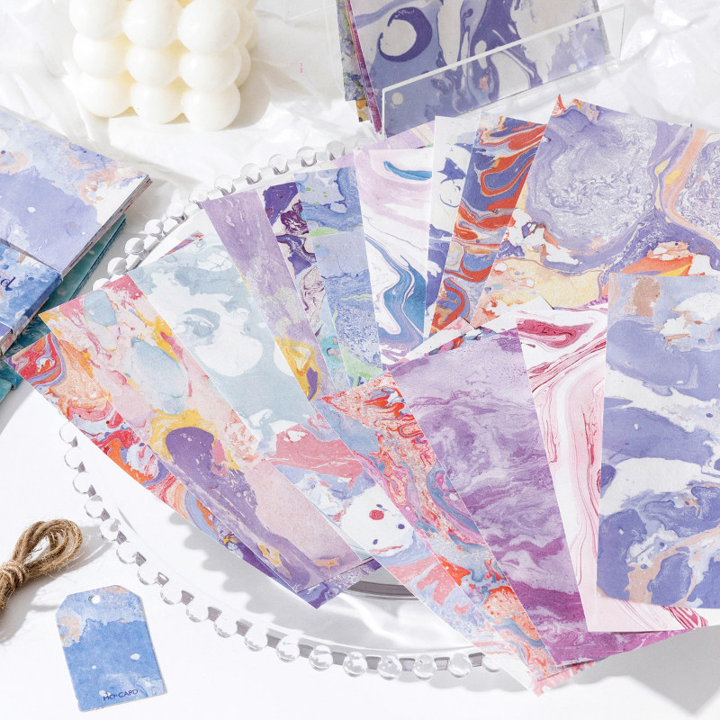 반짝임 세트 꿈꾸는 듯한 복고풍 INS 스타일 다채로운 물 리플 노트 메시지 용지 손 계정 콜라주 배경 기본 자료