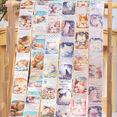 快乐小猫日记背景和纸胶带复古文艺手账拼贴纸ins风装 饰基础素材