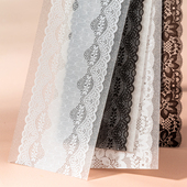 蕾丝集PET小尺寸贴纸本黑白简约in经典 配色手帐装 饰拼贴基础素材