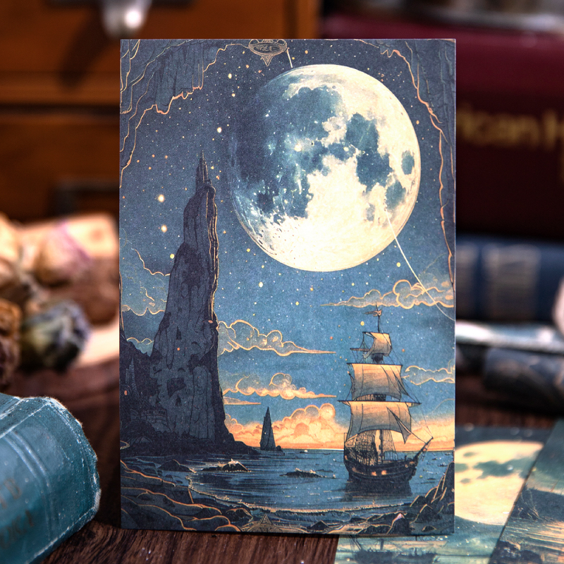 让月亮降落素材本复古手账