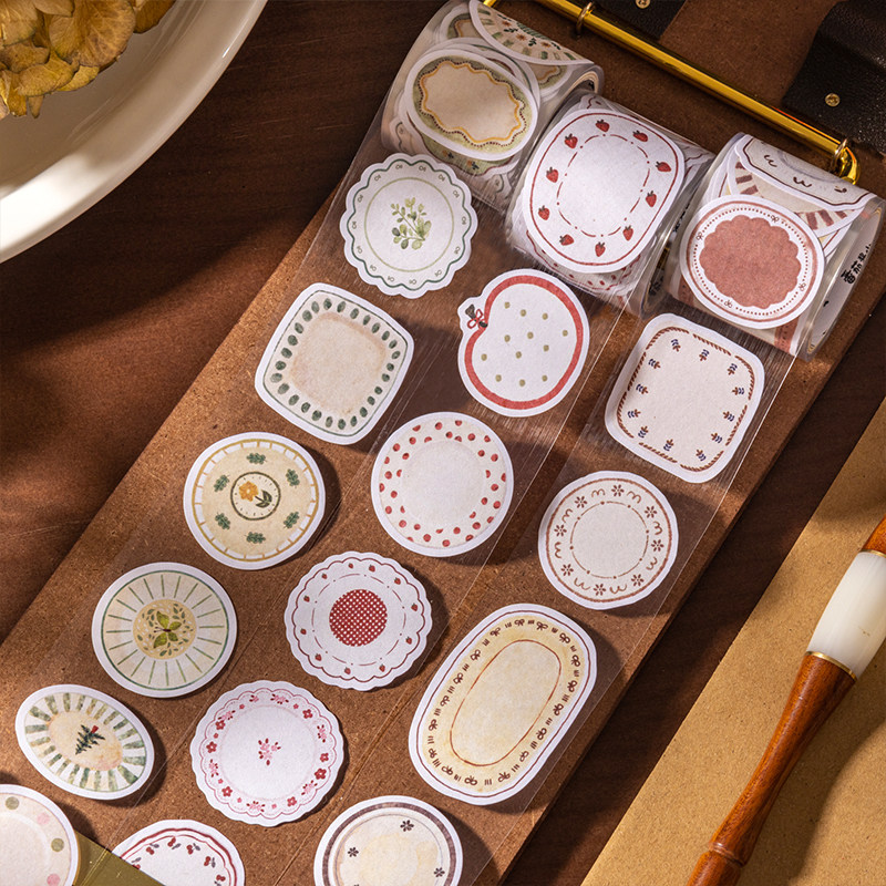 碎花小框模切排废胶带手帐花卉复古可书写拼贴手账装饰基础素材