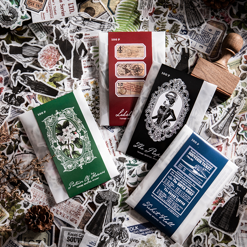 复古大尺寸贴纸包人物标签植悟票据素材装饰拼贴画基础材料大礼包,文具电教/文化用品/商务用品,贴纸/立体贴纸,淘宝优惠券,粉丝福利购,淘宝优惠卷