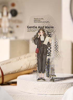 迹中人人物拼贴PET贴纸包女孩手账装饰小图案ins风文具贴画复古风