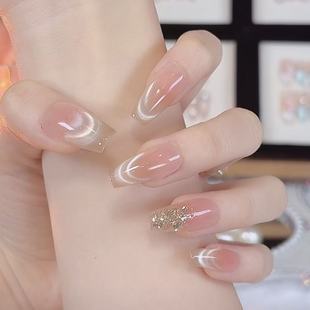 【秋日思语】渐变猫眼中长款穿戴甲高奢设计美甲2025爆款高级感