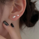 碎银耳钉女养耳洞睡觉免摘耳骨钉高级感耳蜗钉小耳环纯银针耳饰
