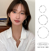 莫比乌斯素圈耳环圈圈2025新款 爆款 高级感耳圈夸张大圈耳饰耳钉女