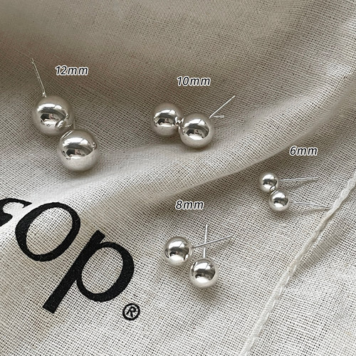 银豆豆圆球耳钉女高级感