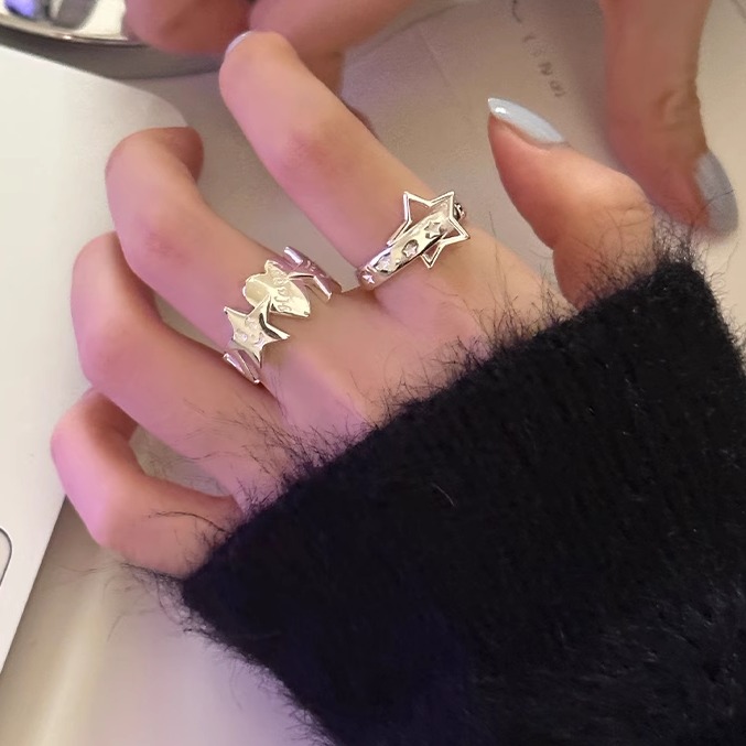星星小众开口可调节韩版小众潮流女款百搭戒指个性学生佩戴女生款