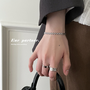 S925纯银鱼骨头手链女2025年新款小众设计高级感轻奢银饰叠戴手饰