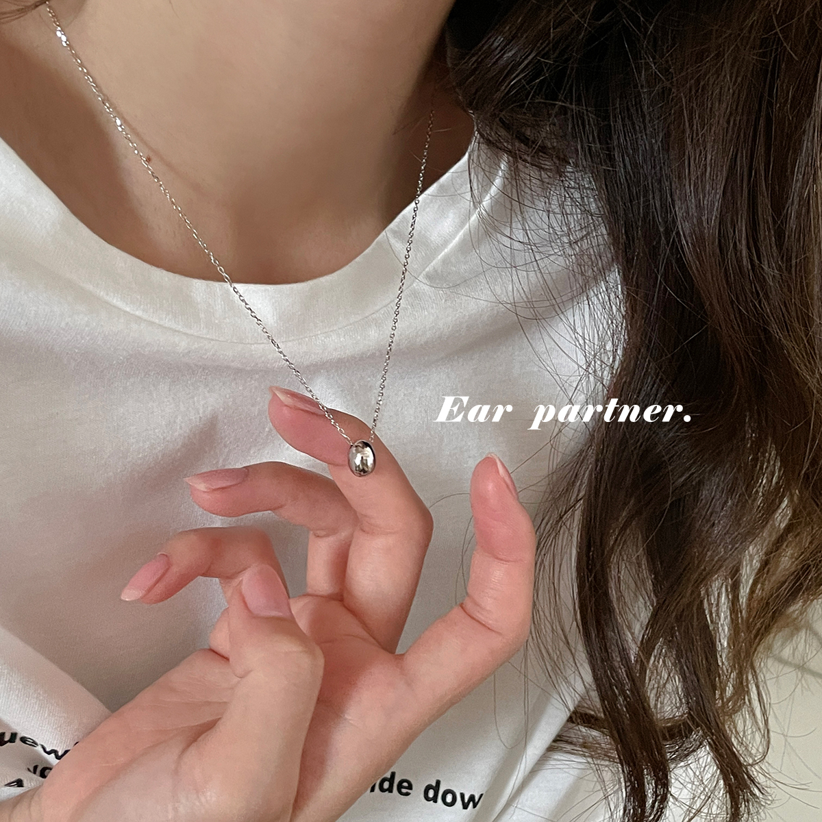 法式复古极简高级感纯银项链女生椭圆小银蛋冷淡风小众百搭锁骨链