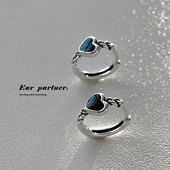 耳环女小众设计感高级爱心黑色复古冷淡风耳圈耳扣银针气质耳饰