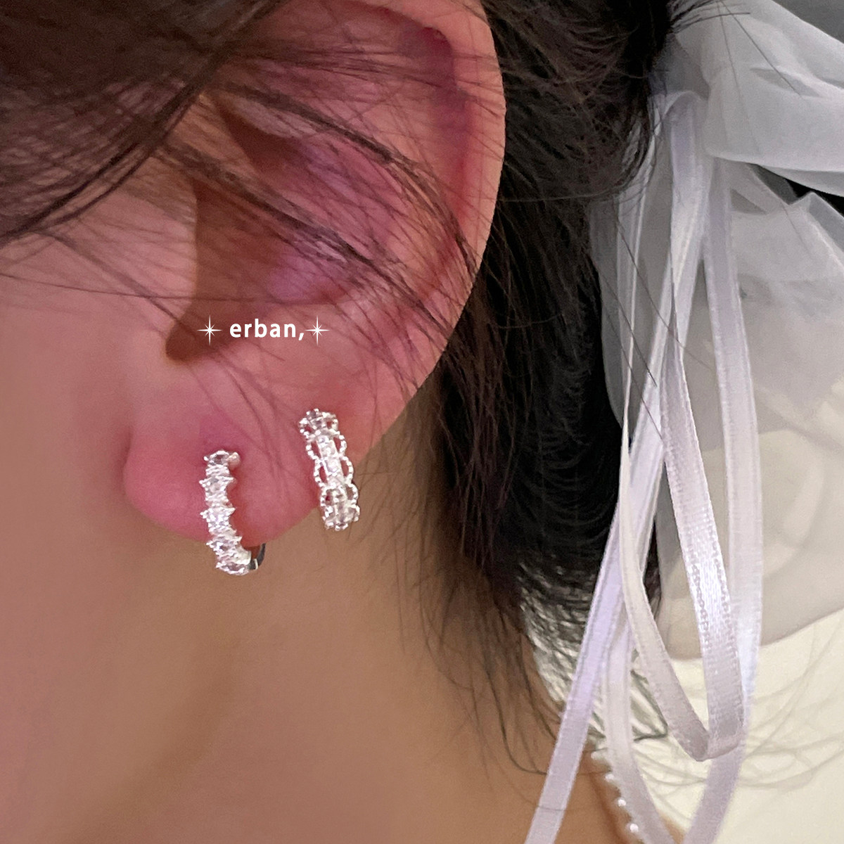 星星耳钉女耳圈耳环2026新款爆款高级感小众设计耳扣纯银针耳饰